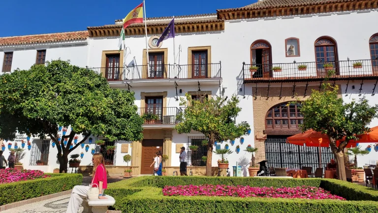 Orange Square in Marbella with the town hall.