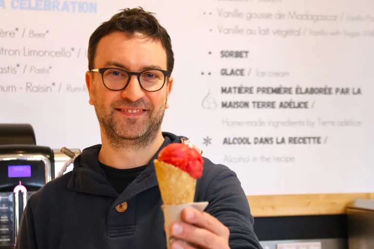 Bastien Laval lernte das Eis Terre adélice in Lyon kennen, bevor er seine Frau traf.